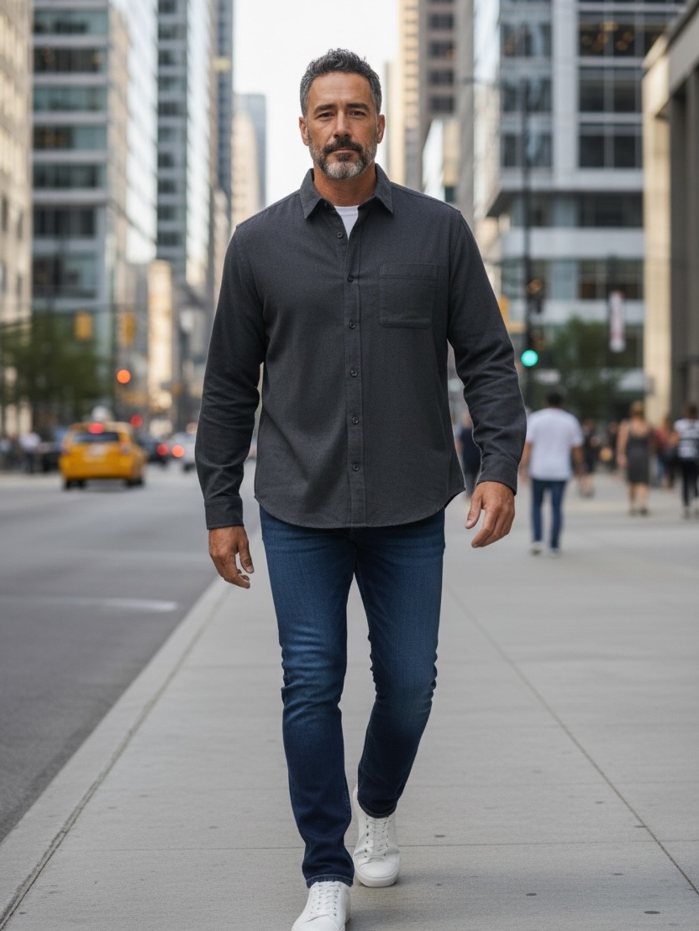 Taylor Stitch Men's Dark Gray Long-Sleeve Button Shirt